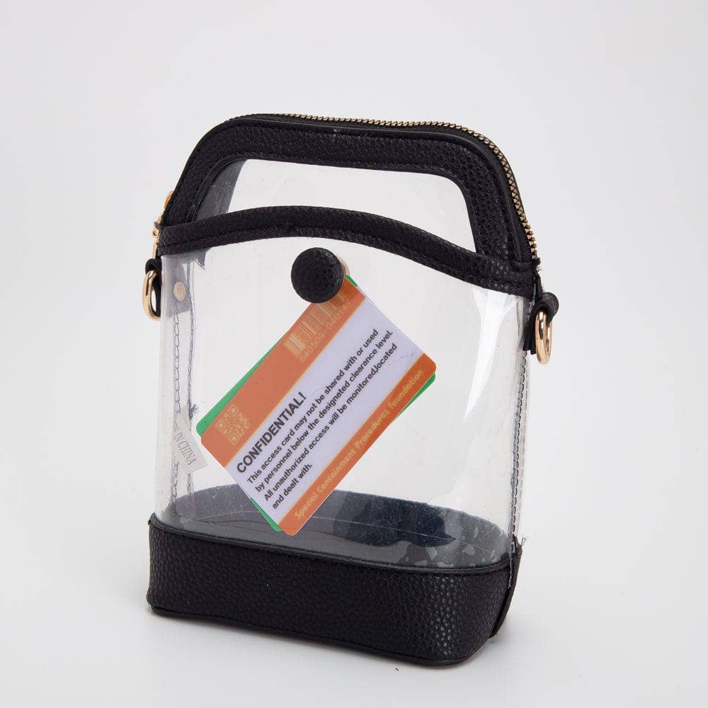 Black Carly Clear Mini Crossbody Bag