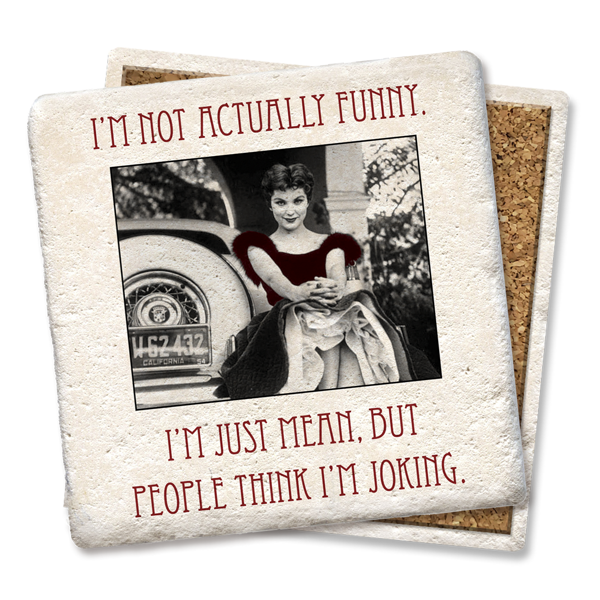 "I'm not Actually Funny"  Ceramic Coaster