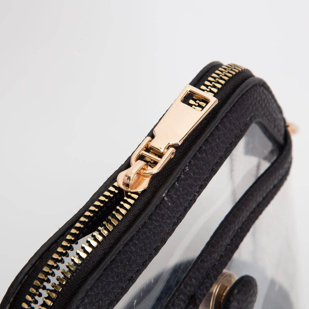 Black Carly Clear Mini Crossbody Bag