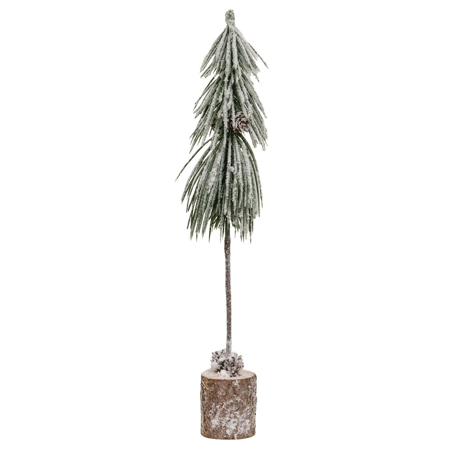 Snowy Long Needle Pine Tree w/Pinecones, 14"