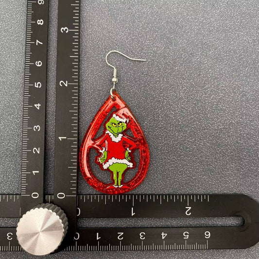 Grinch Element Acrylic Dangle Earrings