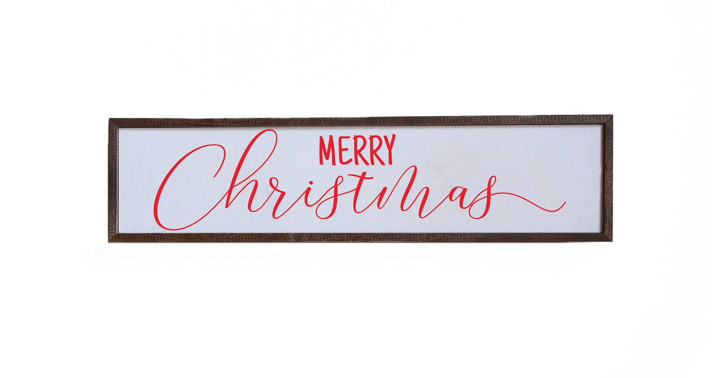 Merry Christmas 24x6 Wood Sign