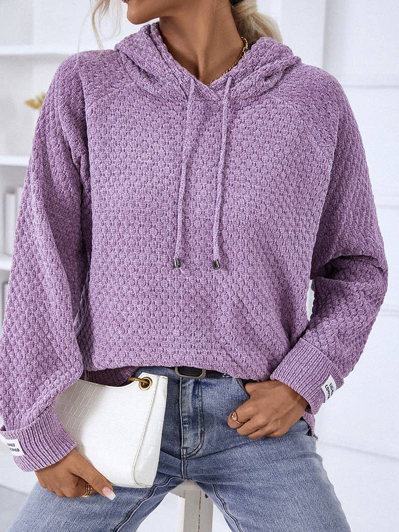 Light Purple Casual Hooded Sweater