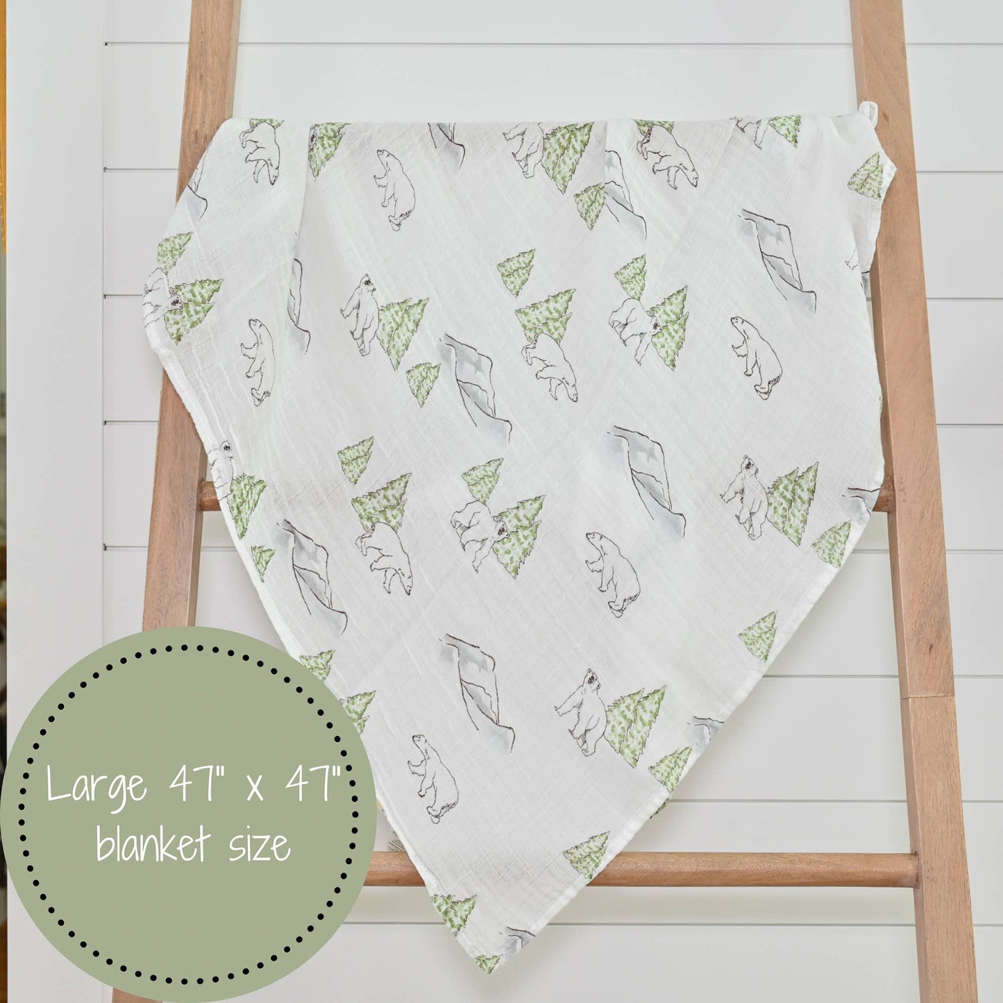 Winter Bear Baby Muslin Swaddle Blanket