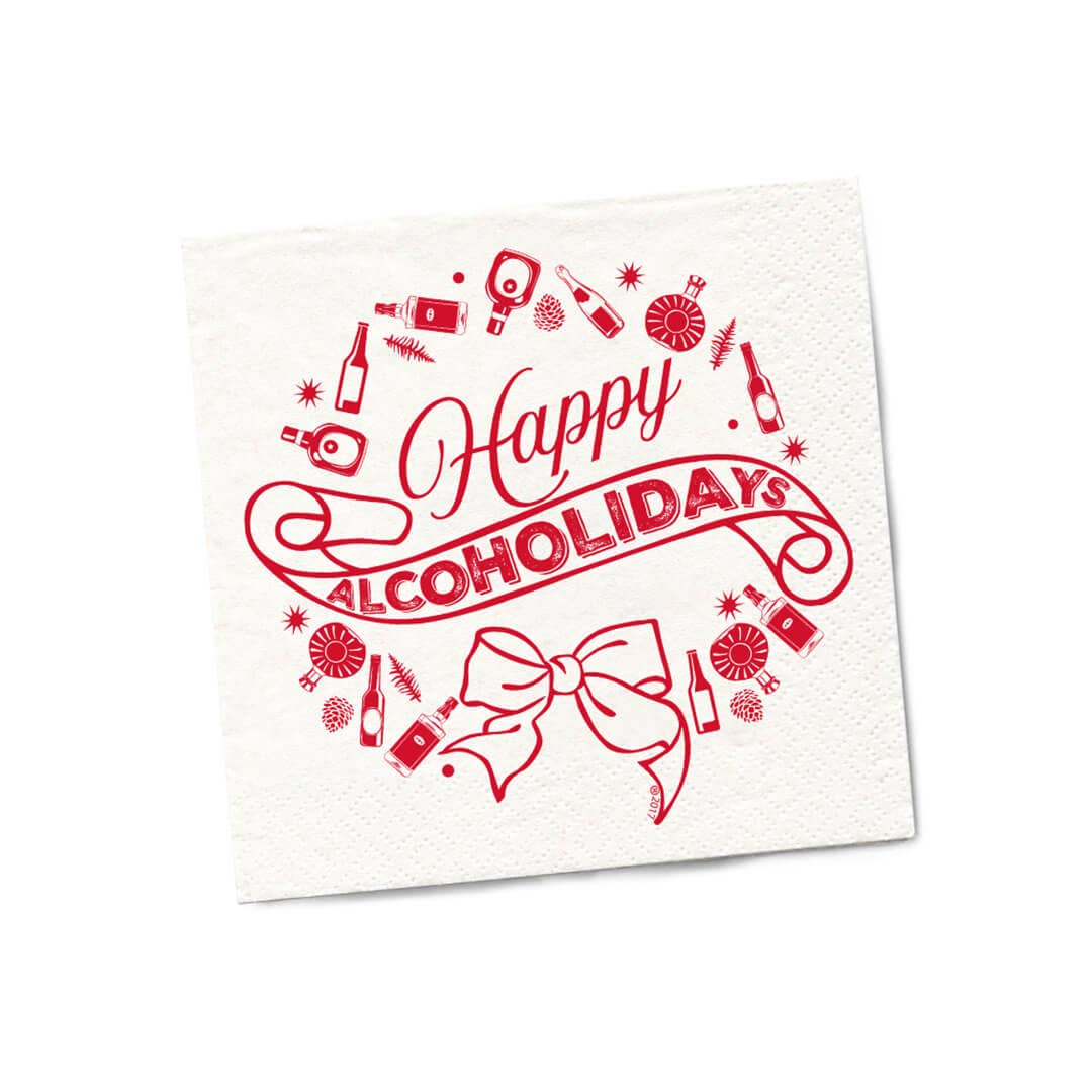 "Happy Alcoholidays" Holiday Christmas Napkins