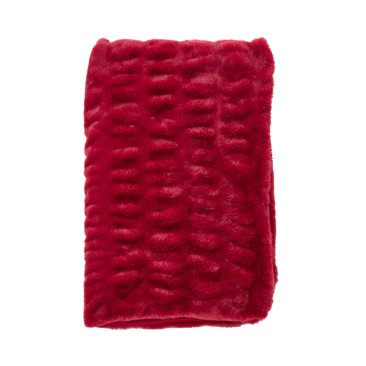 Ribbed Faux Fur Throw Blanket - Plush Polyester Throw: Jasper Green / 50"x60"