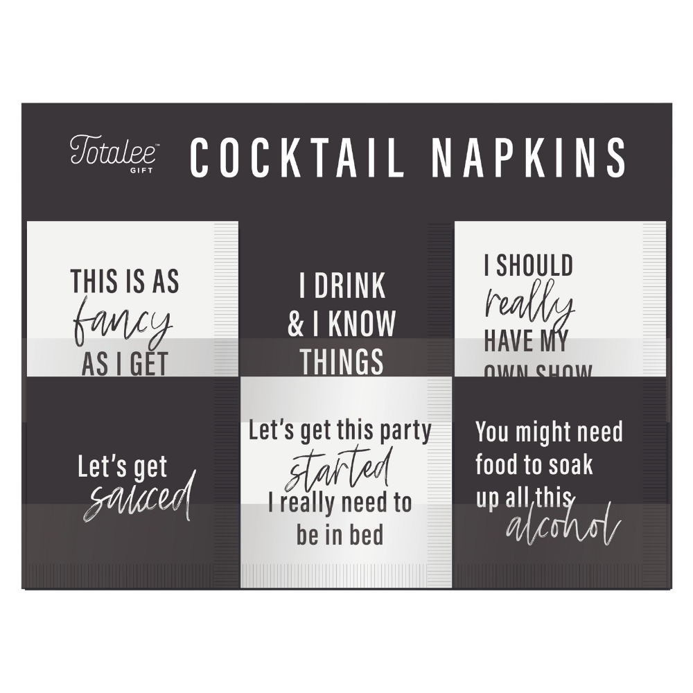 Black & White Funny Cocktail Napkins