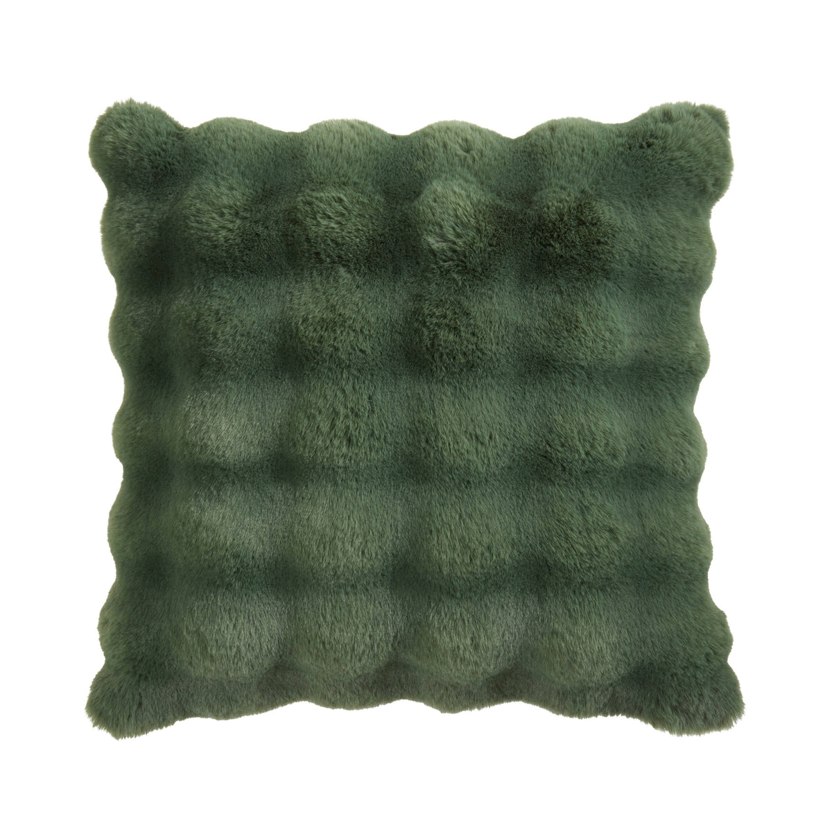 Cozy Bubble Faux Fur Pillow: Jasper Green / Cover Only / 20"