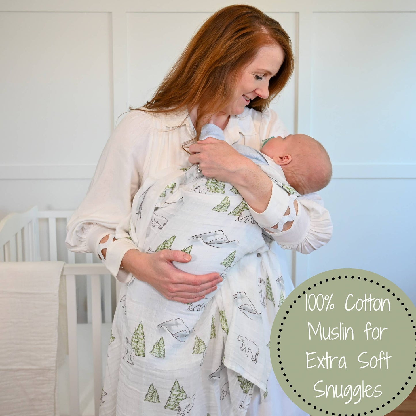 Winter Bear Baby Muslin Swaddle Blanket