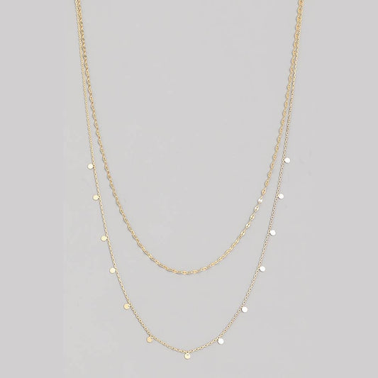 Gold Dainty Layered Coin Choker Necklace