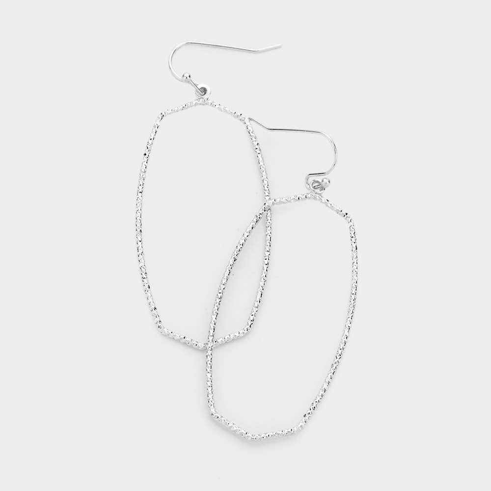 Silver Open Metal Earrings