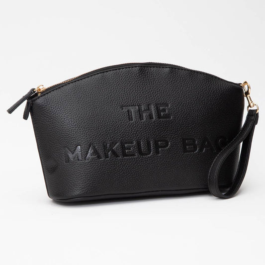 Faux Leather THE MAKE UP BAG Pouch Bag/Beauty Organizer Bag: Black