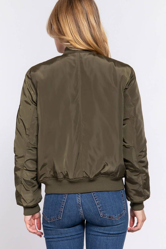 Olive Bomber Jacket