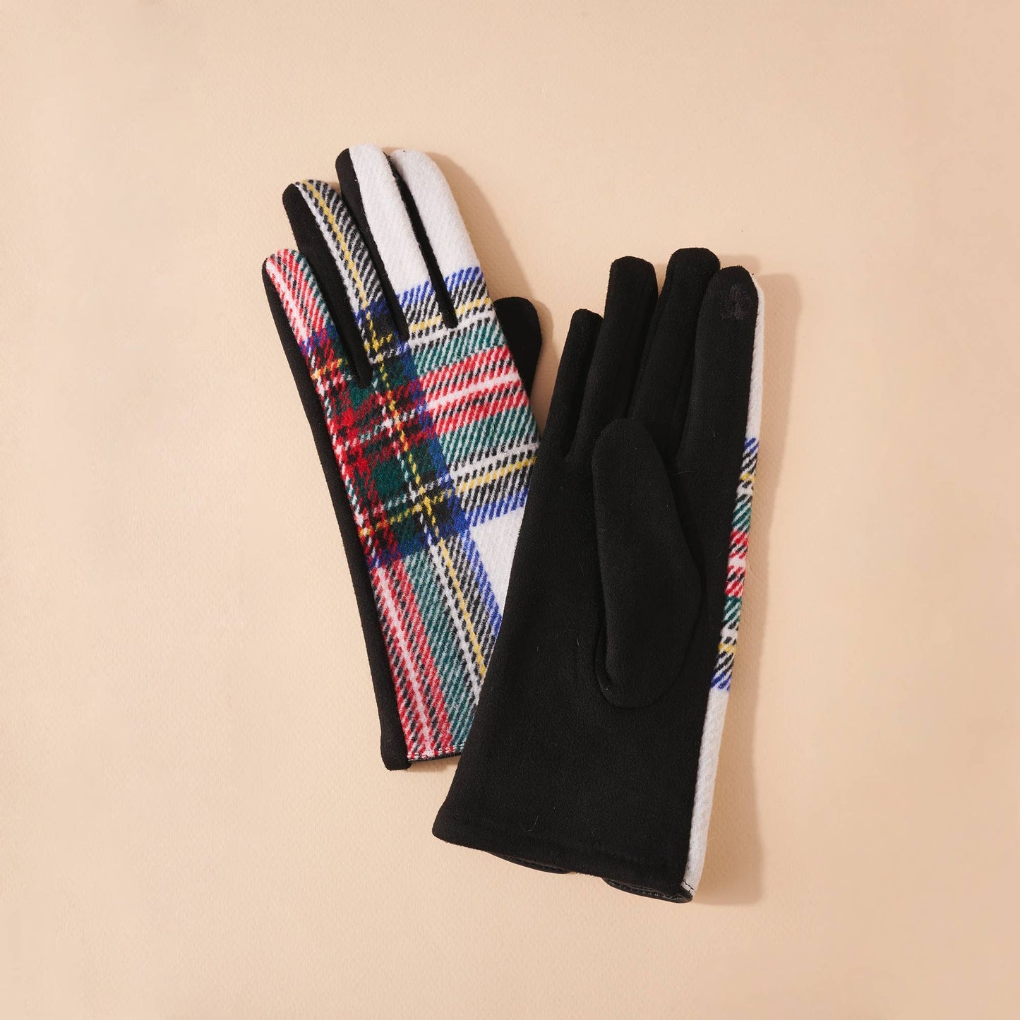 Plaid Touch Screen Gloves