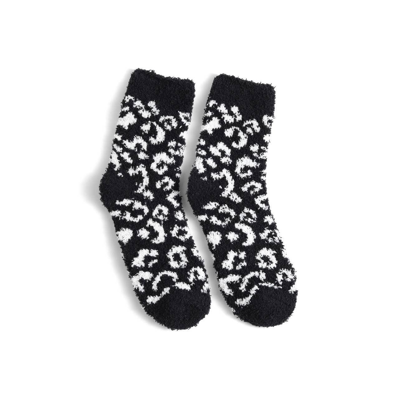 Black/White Ladies Fuzzy Socks: 3 Pair Set