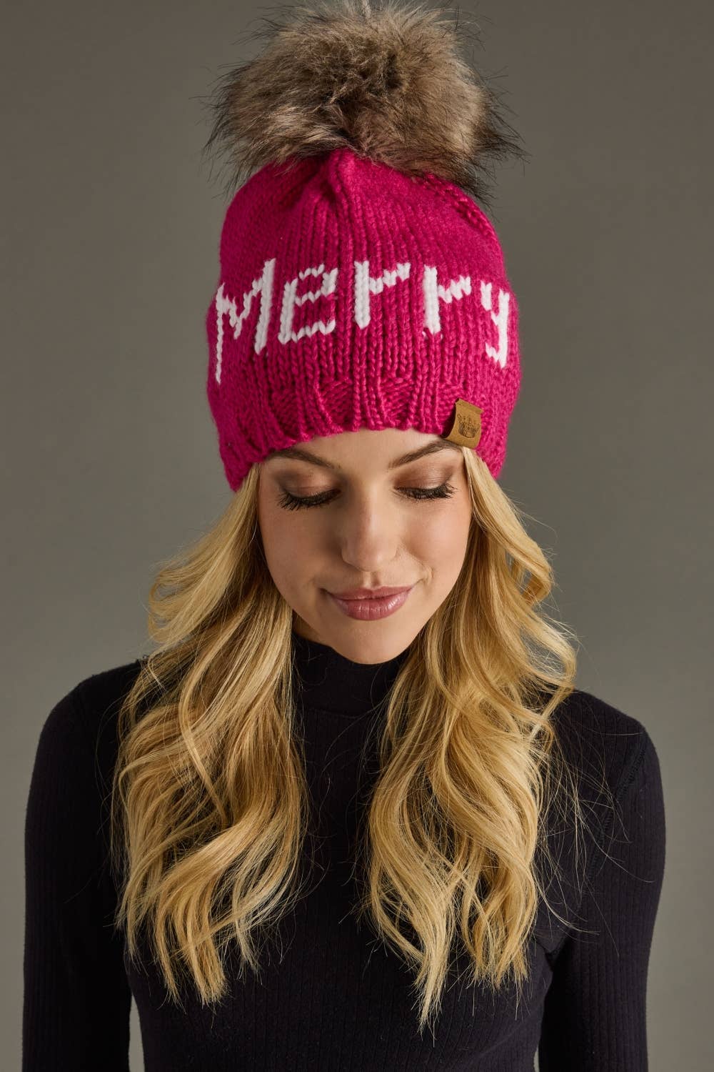 Magenta Merry Pom Hat