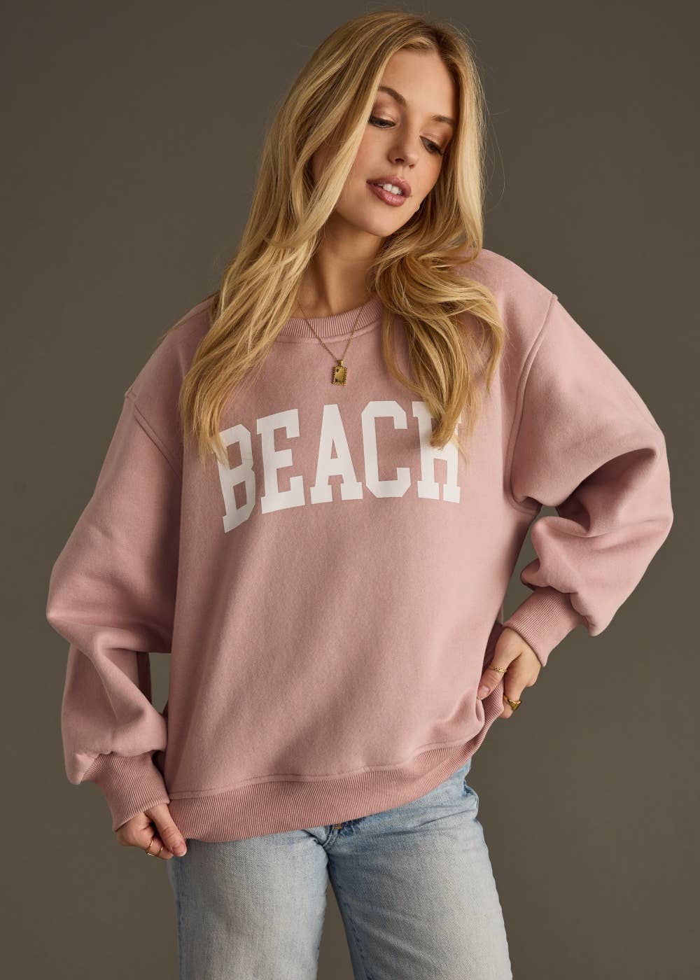Panache Apparel Dusty Pink Beach Sweatshirt