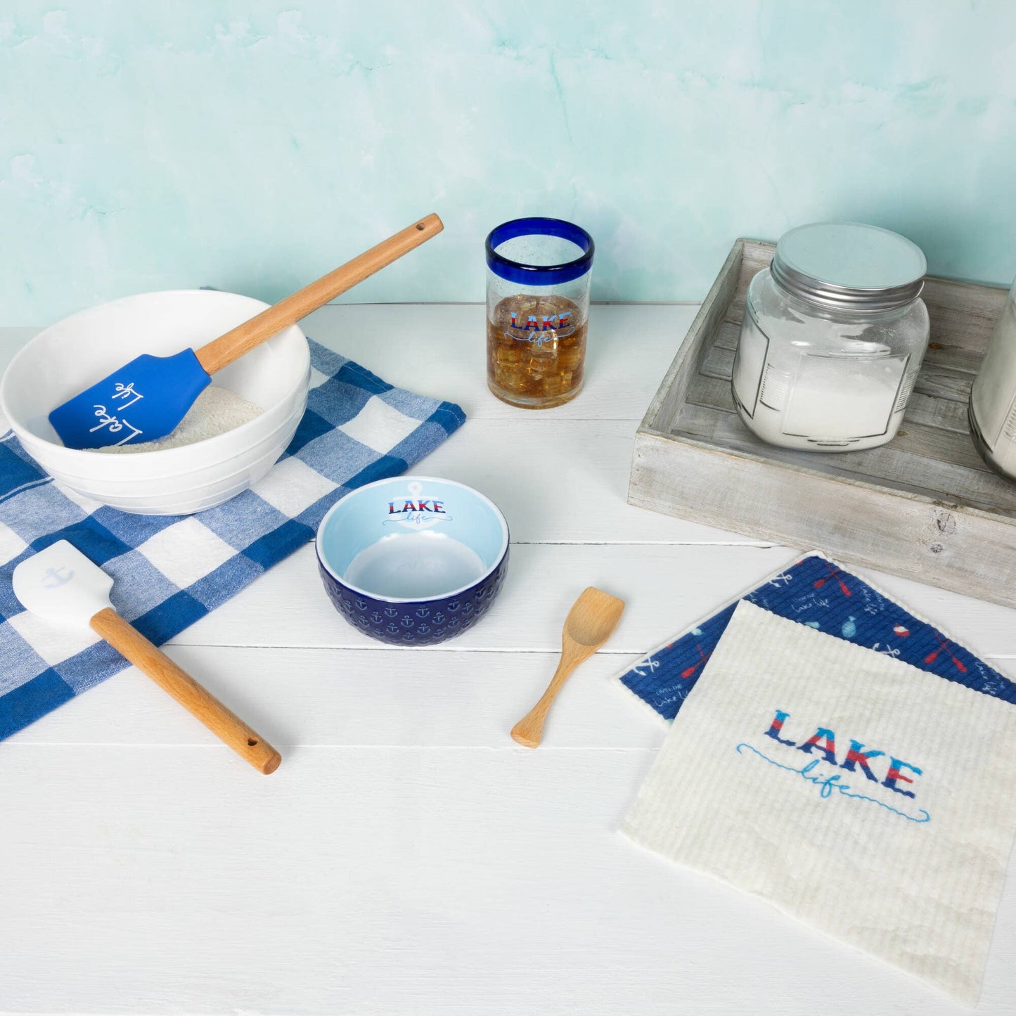 Lake Life - 4.5" Ceramic Bowl with Wood Spoon