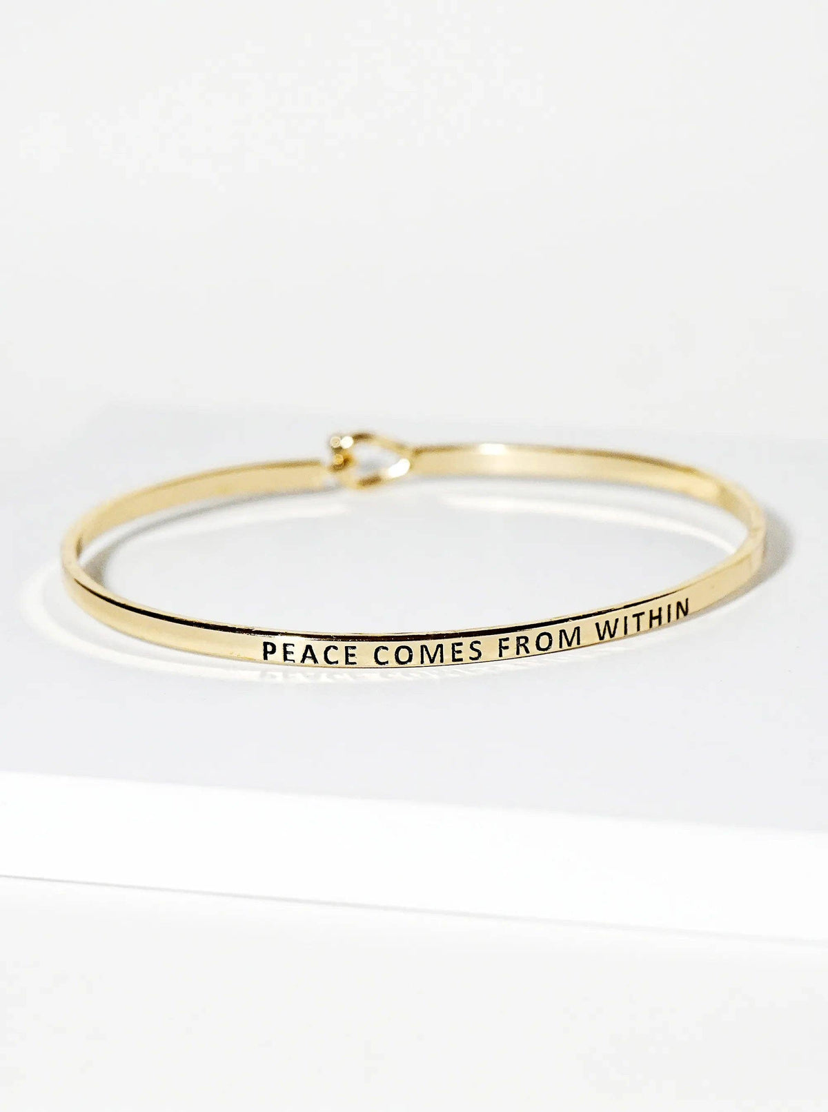 Gold "Peace From Within" Inspirational Bracelet