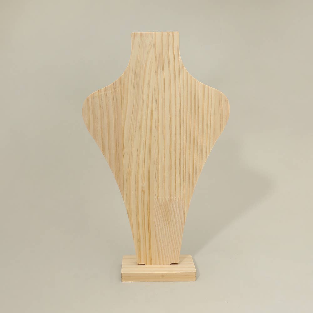 Wooden Necklace Organizer Display Stand: Brown