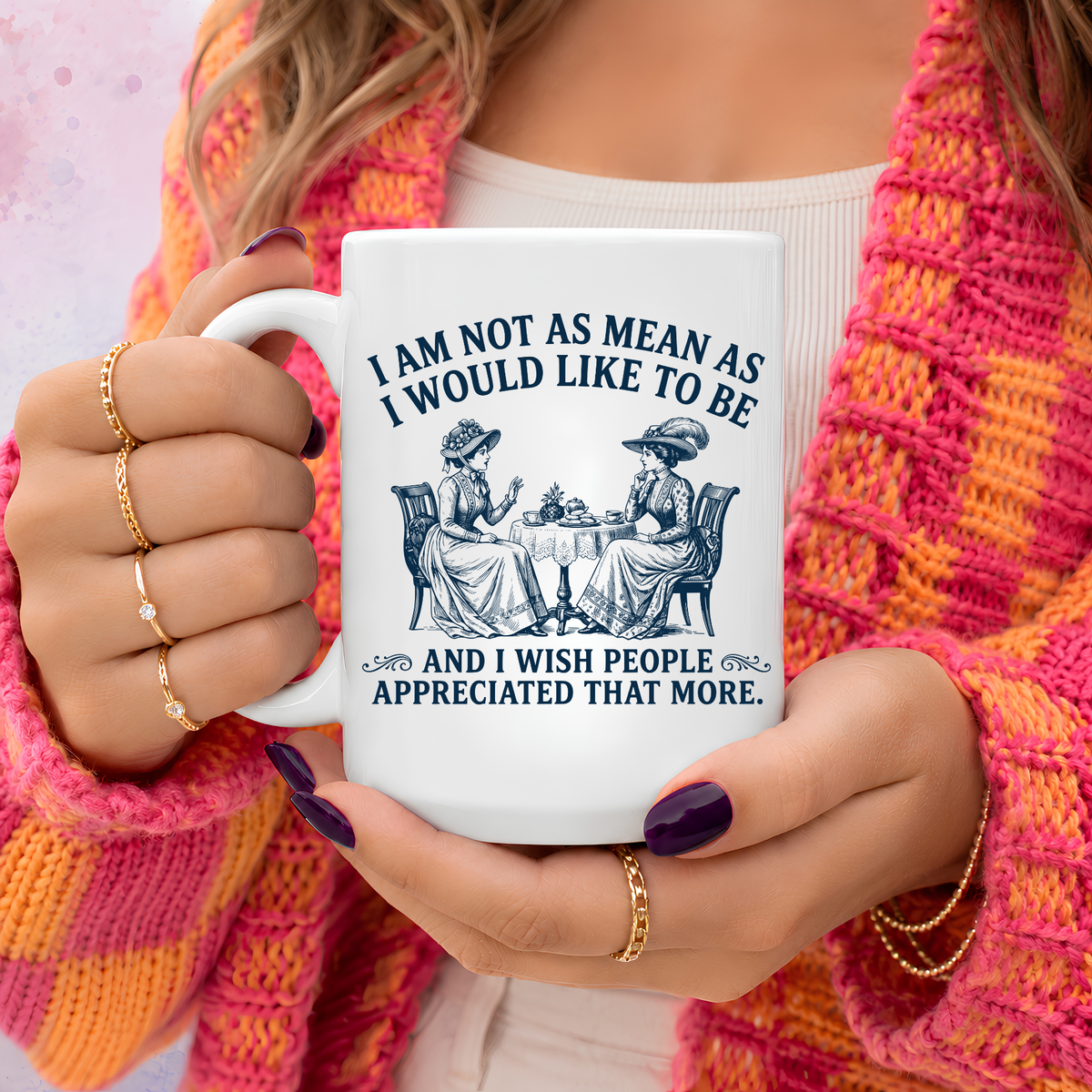 Not as Mean, Vintage Ladies Novelty Coffee Mug Sarcasm Gift: 15oz