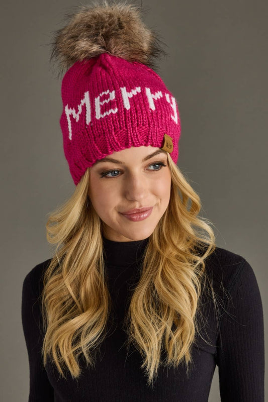Magenta Merry Pom Hat