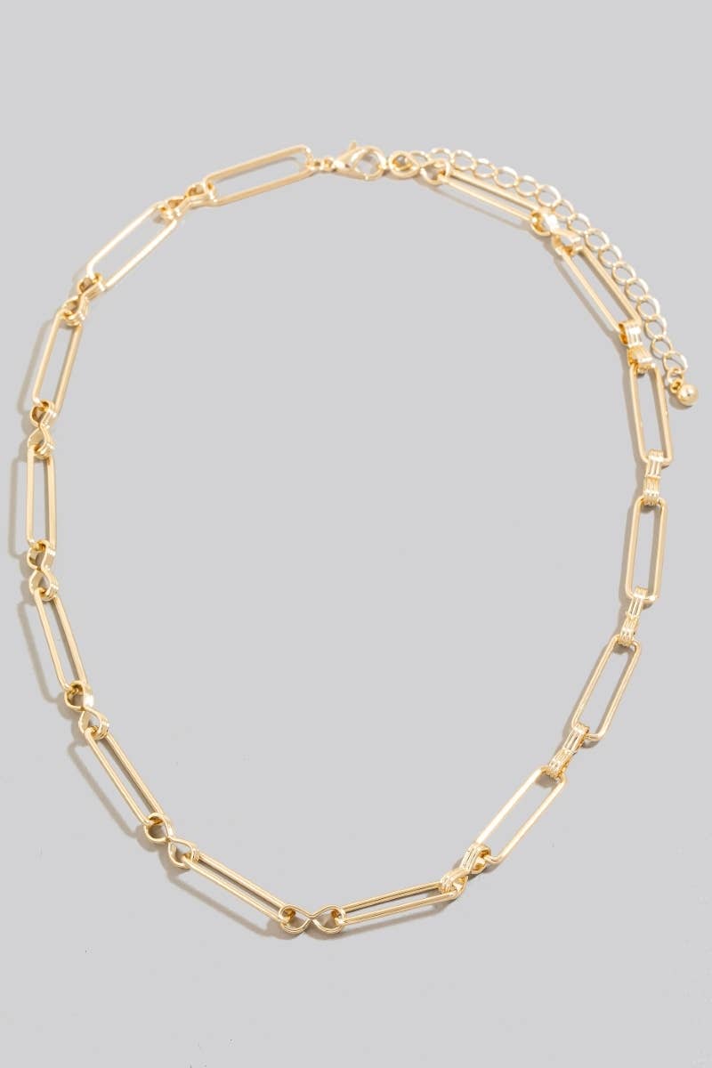 Gold Oval Chain Link Necklace