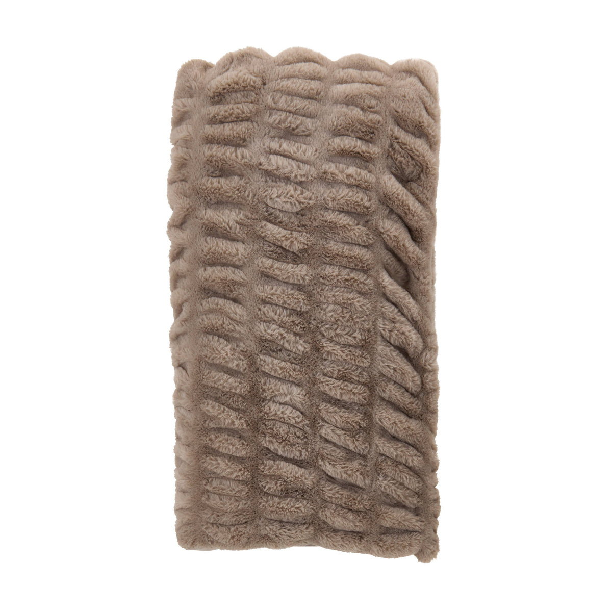 Ribbed Faux Fur Throw Blanket - Plush Polyester Throw: Red / 50"x60"