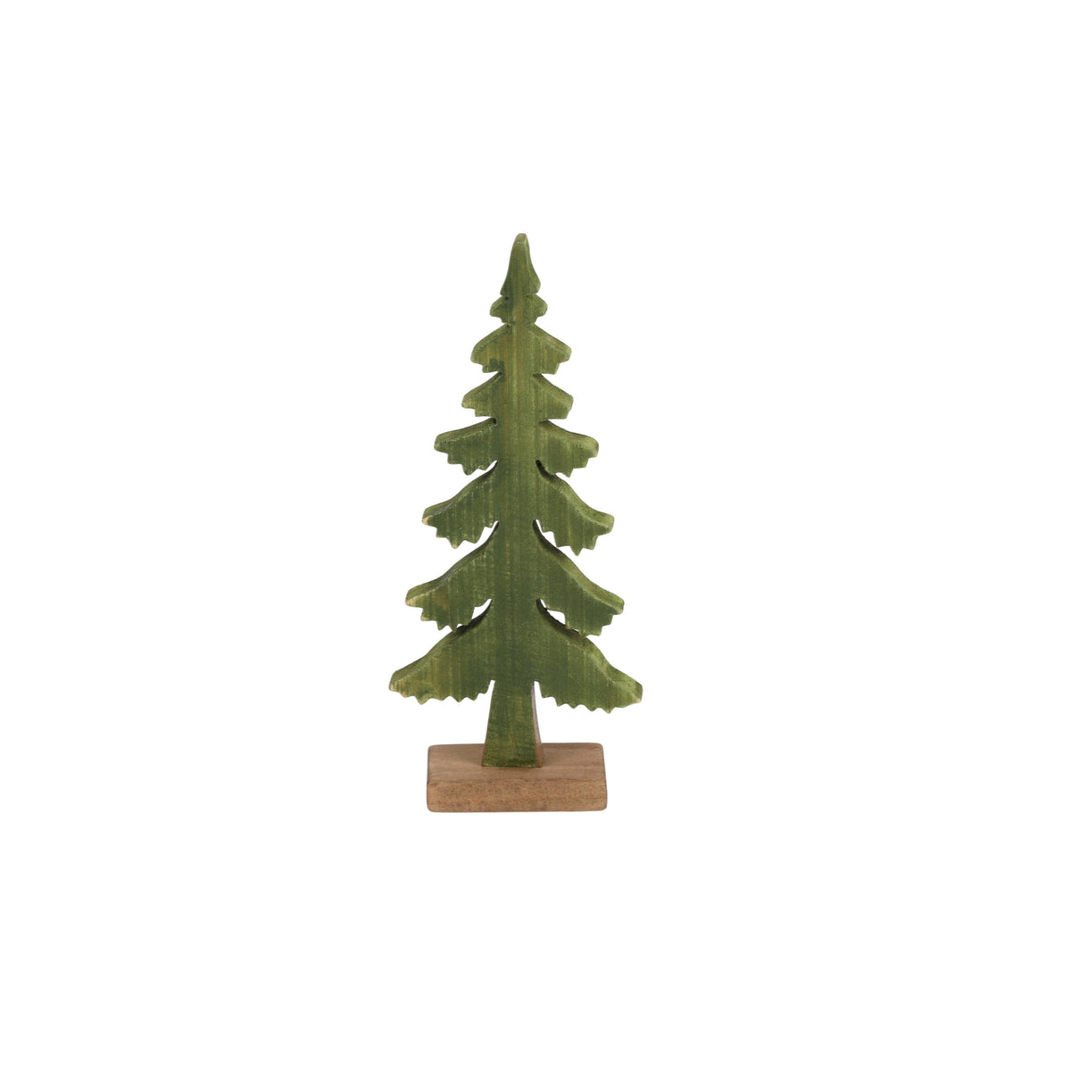 Paulownia Wood Decorative Tree Accent: Green / 8"