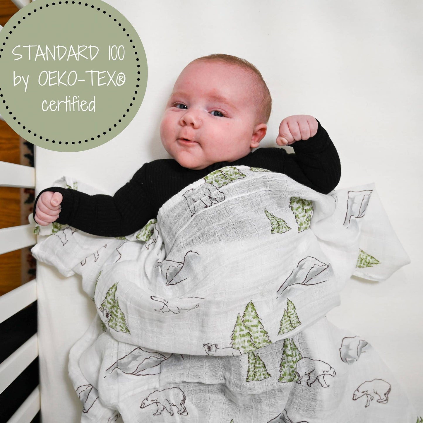 Winter Bear Baby Muslin Swaddle Blanket