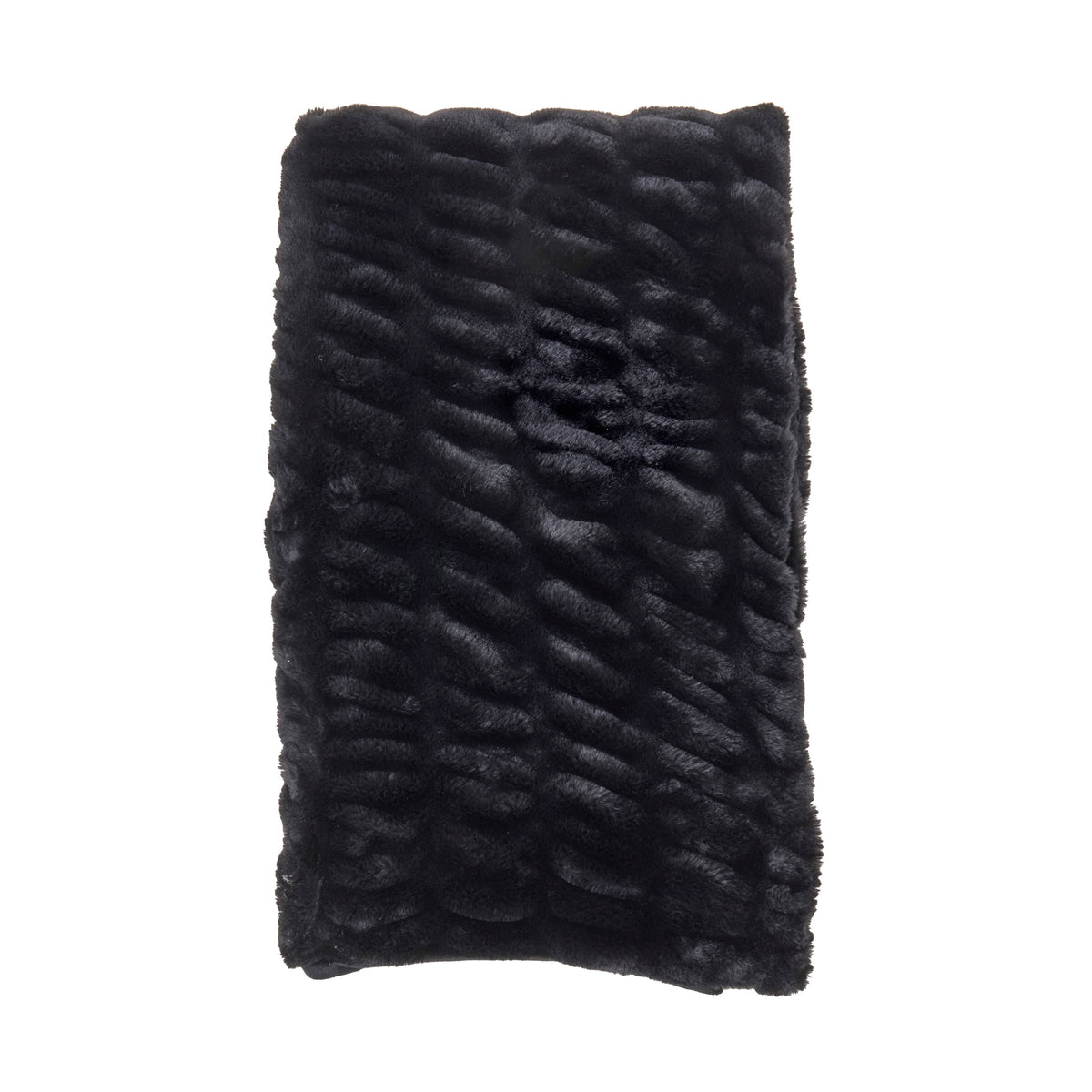 Ribbed Faux Fur Throw Blanket - Plush Polyester Throw: Red / 50"x60"