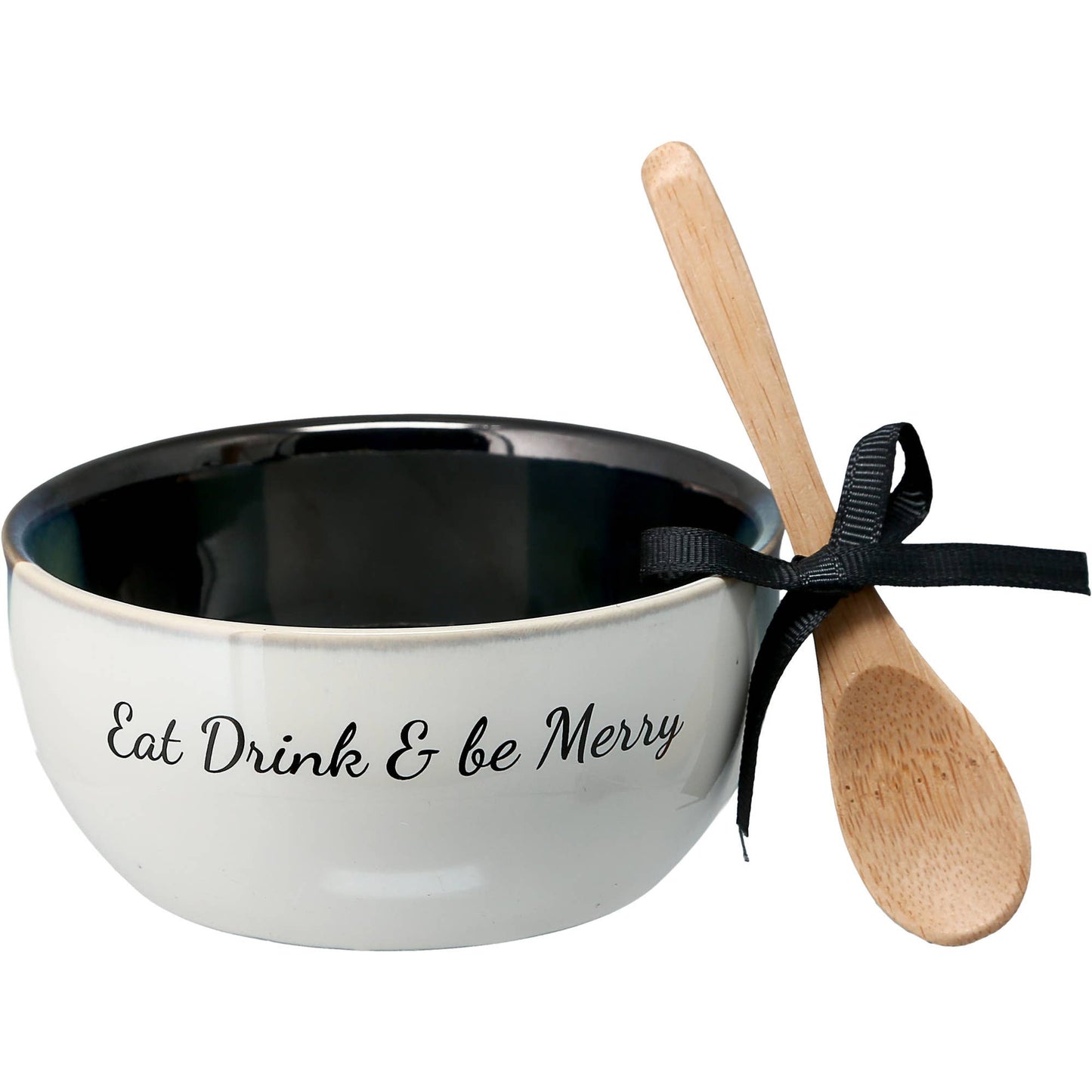 Eat & Drink - 4.5" Ceramic Bowl with Bamboo Spoon