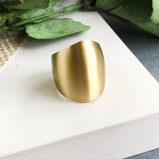 Elongated Dome Ring - Gold