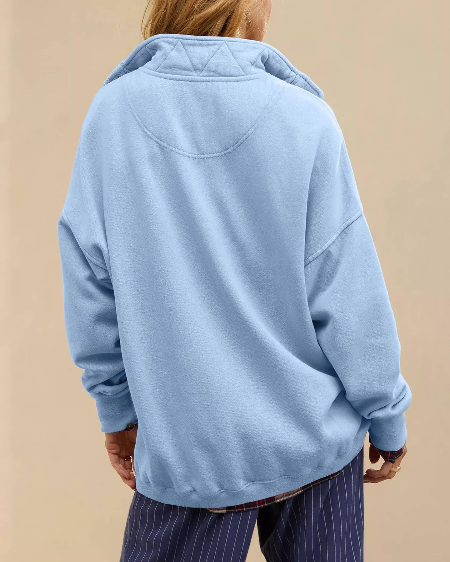 Half-Button Pullover Sweatshirt: Camel / Missy / S