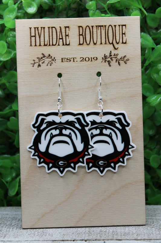 Bulldogs Football Dangle Earrings