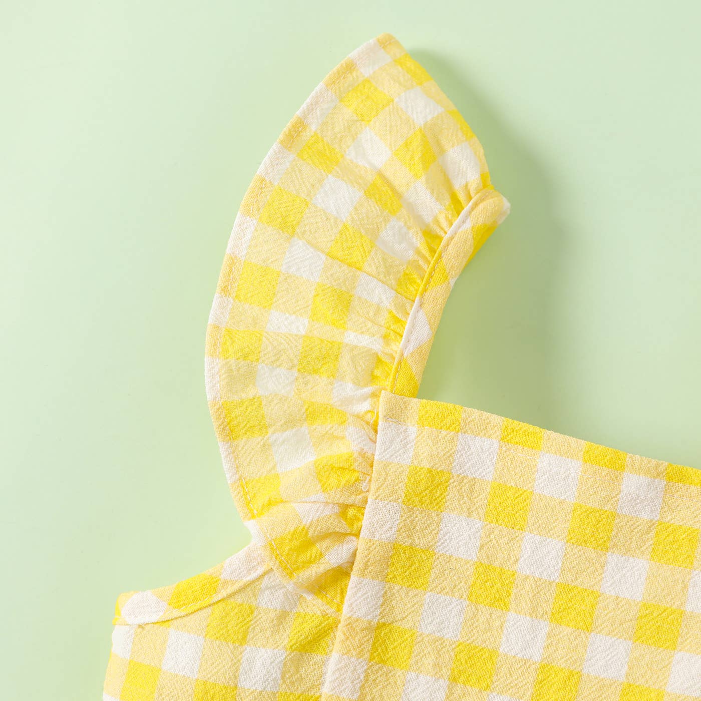 Baby Girl Yellow Gingham  Button Dress