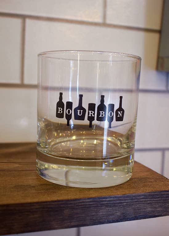 Bourbon on Bottles Rocks Glass