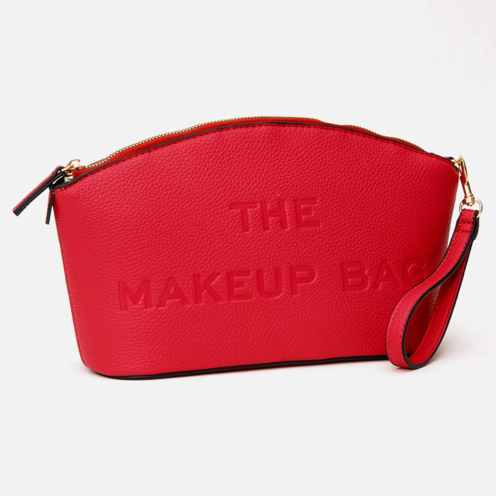 Faux Leather THE MAKE UP BAG Pouch Bag/Beauty Organizer Bag: Black