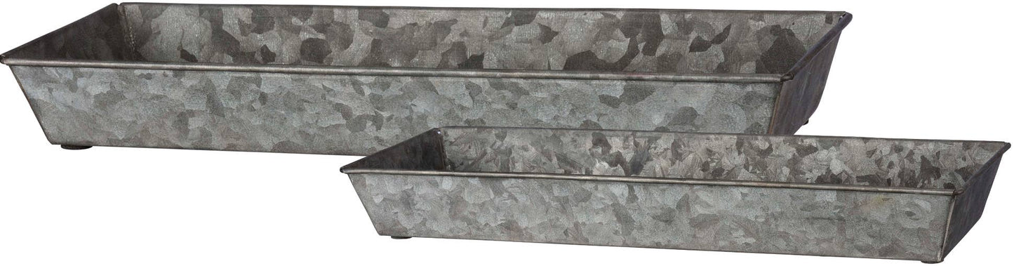Rectangular Galvanized Tray Set