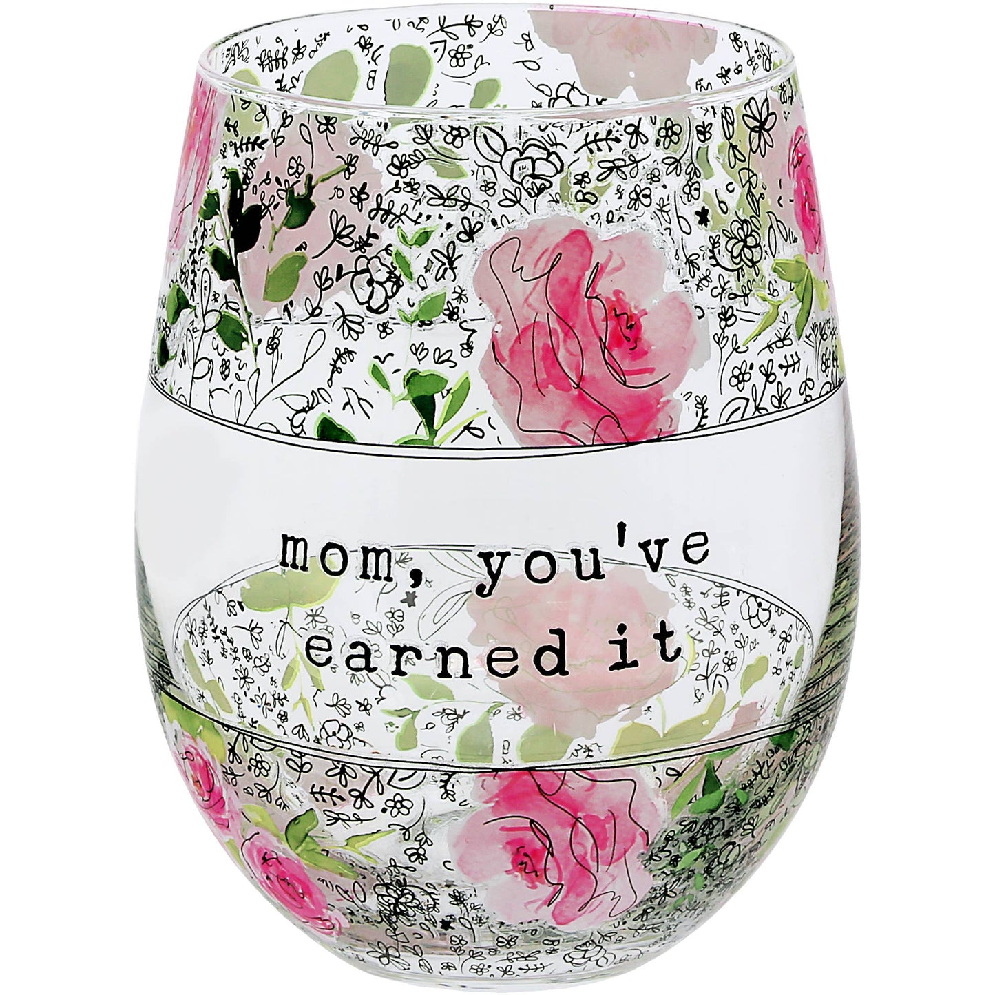 Mom - 18 oz Stemless Wine Glass