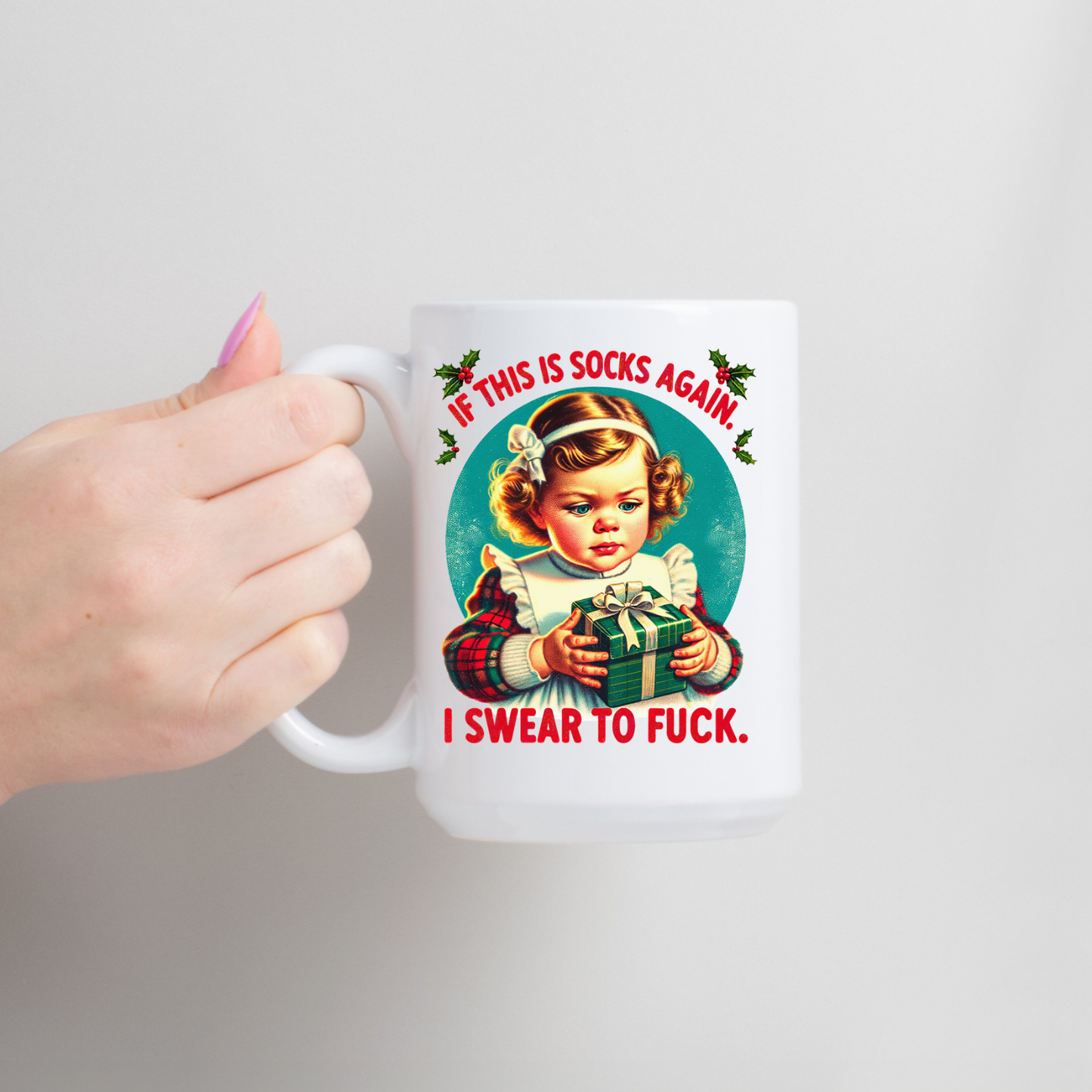 Sarcastic Gift Vintage Girl Christmas Coffee Mug: 11oz