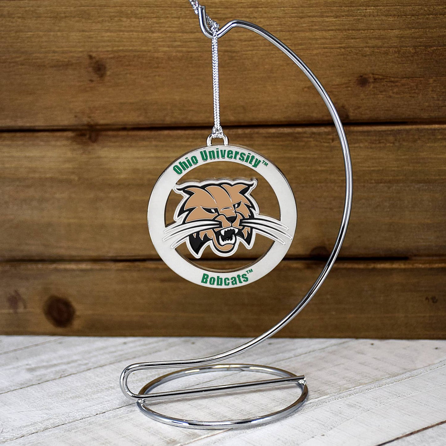 University of Ohio Bobcats Silver Ornament