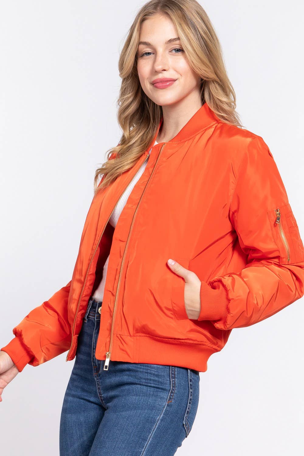 Orange Bomber Jacket