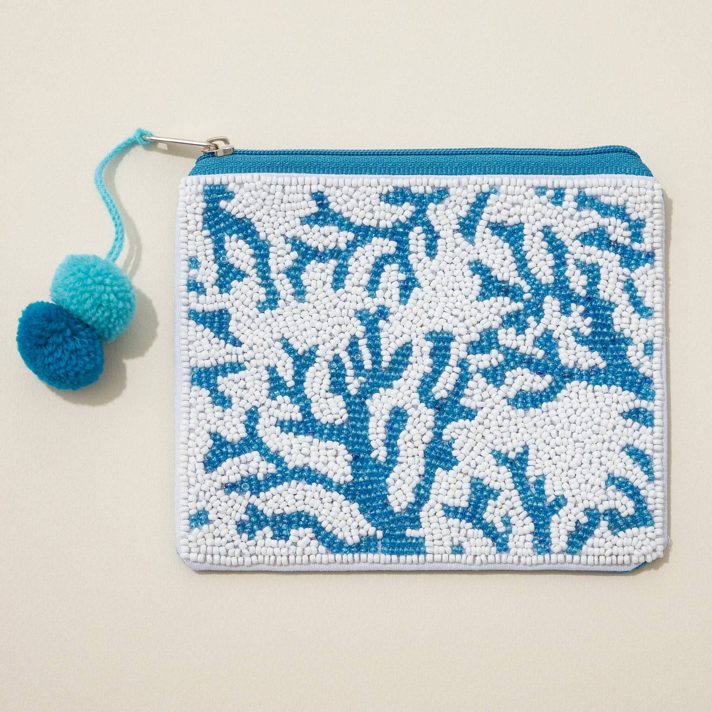 Blue Beaded Coral Reef Pouch