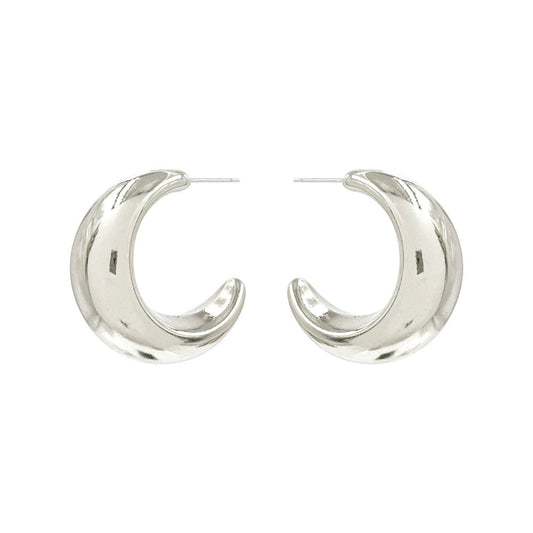 Silver Metal Hoop Earrings