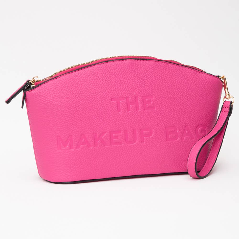 Faux Leather THE MAKE UP BAG Pouch Bag/Beauty Organizer Bag: Fuchsia