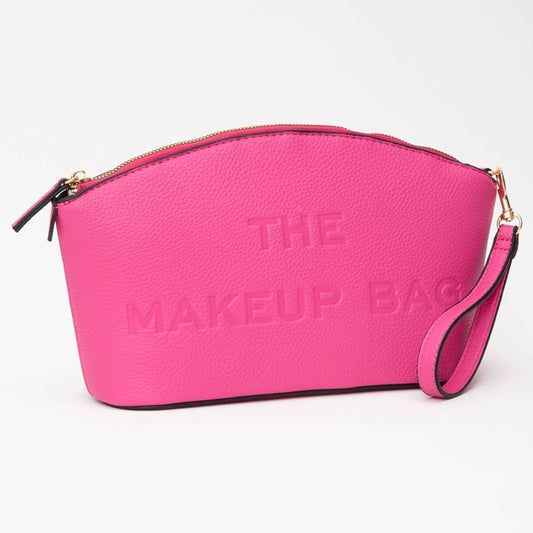 Faux Leather THE MAKE UP BAG Pouch Bag/Beauty Organizer Bag: Fuchsia