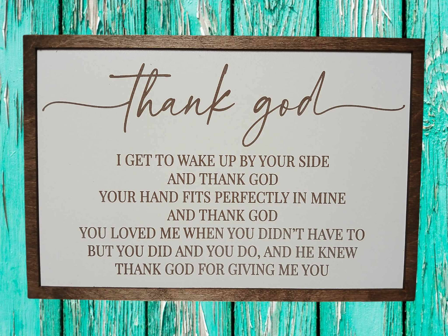 Thank God Sign, Kayne Brown, Song Lyrics song, Wedding sign