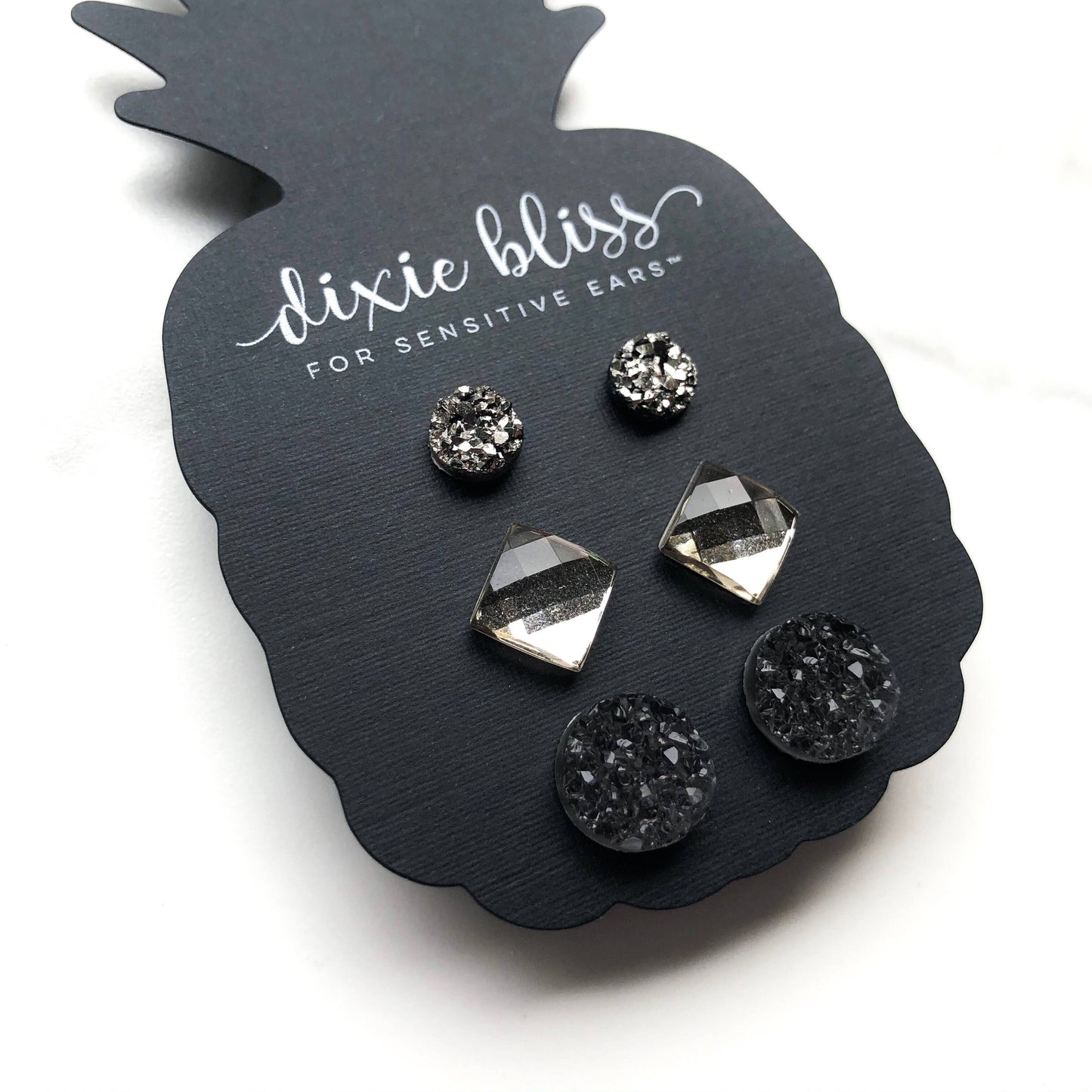 Maeve Silver & Gray Earring Set