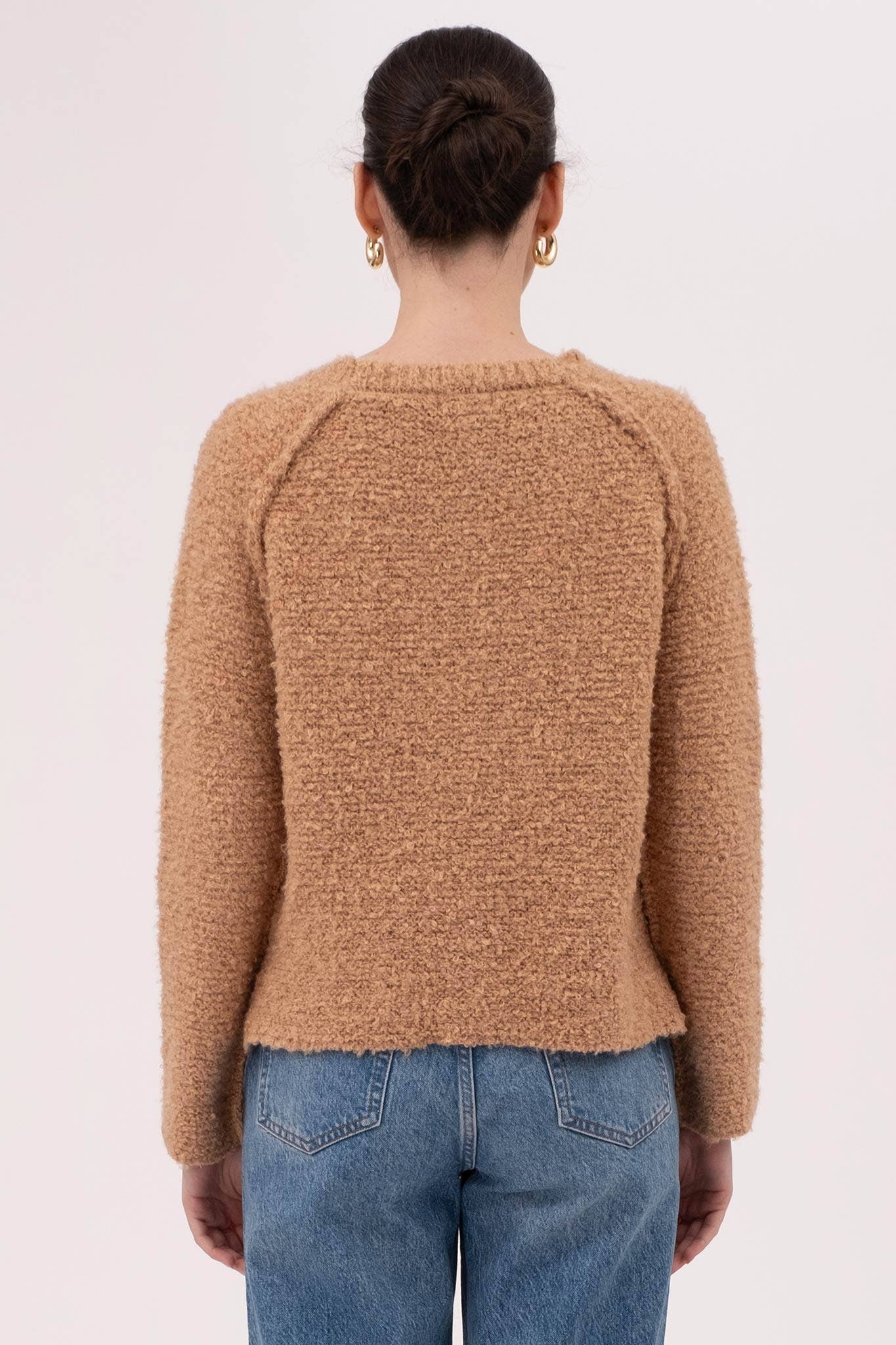 Camel Exposed Seam Chunky Sweater